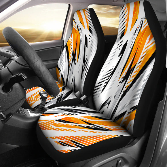 Extreme Racing Style Orange & White Design Car Seat Covers