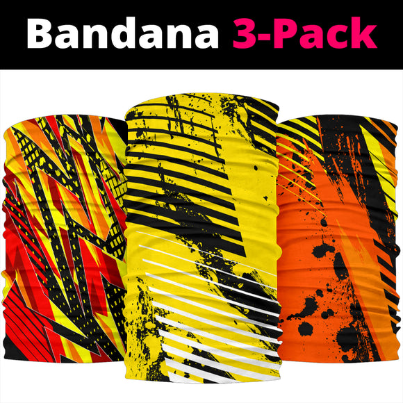 Racing Style Colorful 6 Bandana 3-Pack
