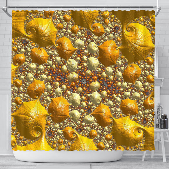 Psychedelic Gold Shower Curtain