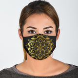 Luxury Gold Style Mandala Art Three Protection Face Mask