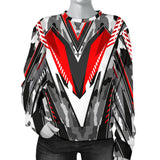 Racing Army Style Grey & Wild Red Colorful Vibe Women's Sweater
