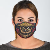 Japanese Ninja Style Owl & Roses Protection Face Mask