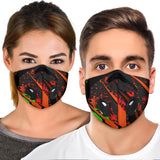 Luxury Racing Style Black & Neon Green Design Art Premium Protection Face Mask