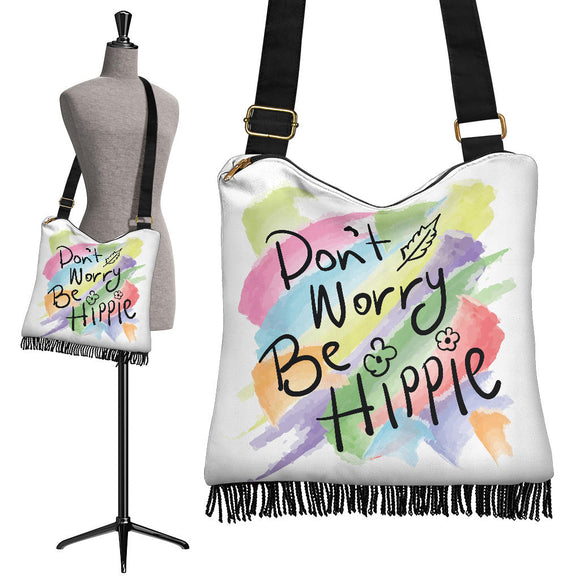 Don't Worry Be Hippie Crossbody Boho Handbag