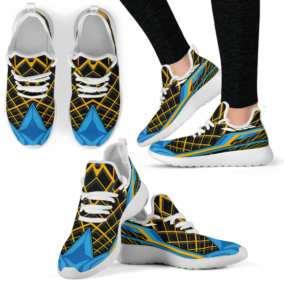 Racing Style Black & Light Blue 2 Mesh Knit Sneakers