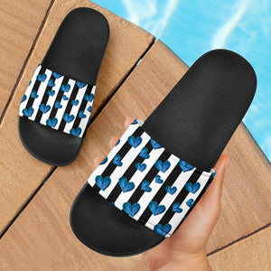 Blue Hearts Slide Sandals