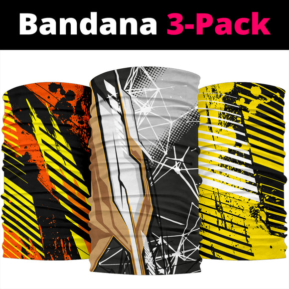 Racing Style Colorful 5 Bandana 3-Pack