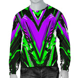 Racing Style Purple & Neon Green Splash Vibe Men's Sweater
