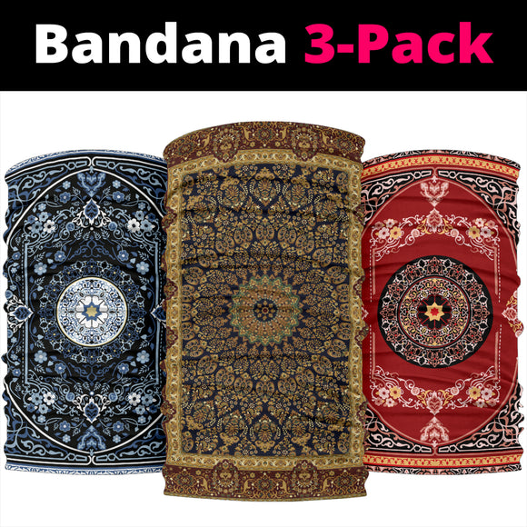Luxury Oriental Mandala 6 Design on Bandana 3-Pack
