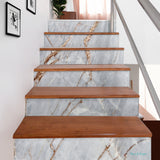 Luxury Grey & Gold Marble Design Decoration Art Stair Stickers (Set of 6)