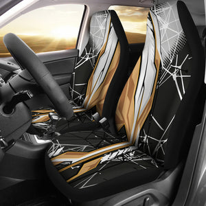 Racing Style Black & Brown Vibes Car Seat Covers