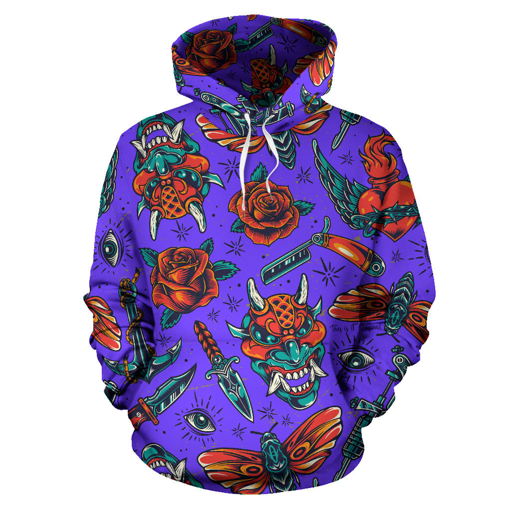 Violet Design & Skull With Rose Fashion All Over Hoodie – This is iT ...
