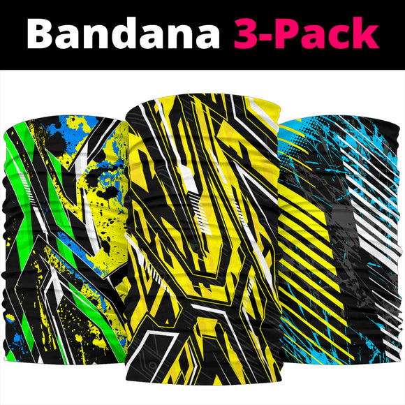 Racing Style Colorful Vibe 1 Bandana 3-Pack