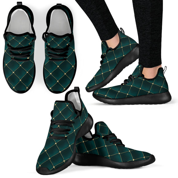 Royal Green Love Mesh Knit Sneakers