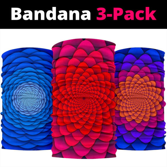 Psychedelic Art Style Collection Bandana 3-Pack