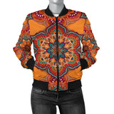 Orange Taste Style Mandala Women's Bomber Jacket