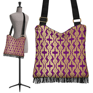 Purple Baroque Crossbody Boho Handbag