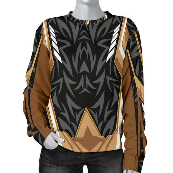 Racing Style Brown & Black Colorful Vibe Women's Sweater