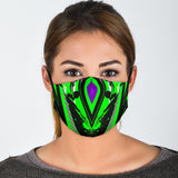 Racing Style Black & Neon Green Protection Face Mask
