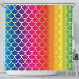 Rainbow Fish Scale Shower Curtain