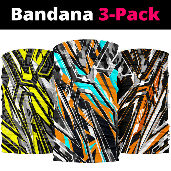 Racing Army Style Colorful Vibe Bandana 3-Pack