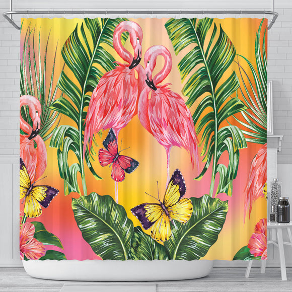 Flamingo Lovers Shower Curtain