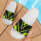 Racing Style Neon Green & Black Vibes Slide Sandals