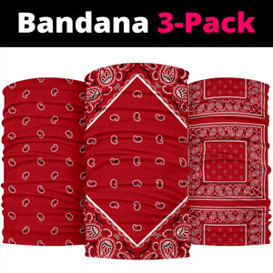 Lovely Red Bandana Style Bandana 3-Pack