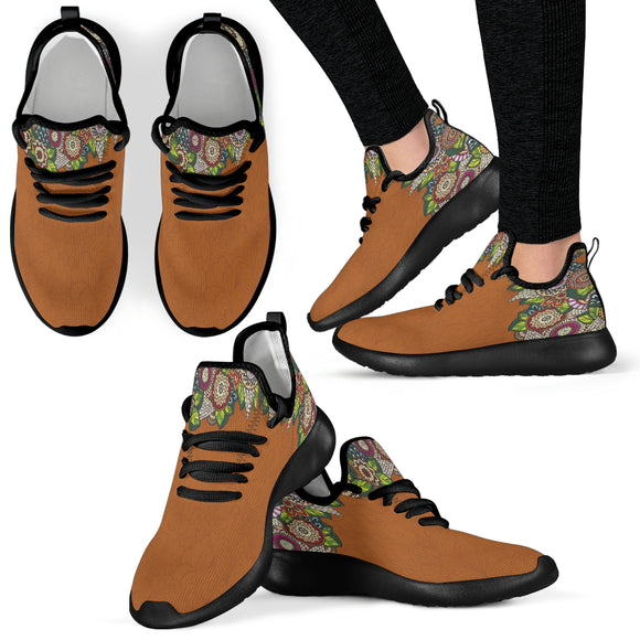 Brown Henna Mesh Knit Sneakers