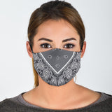 Luxury Perfect Gray and White Bandana Style Protection Face Mask