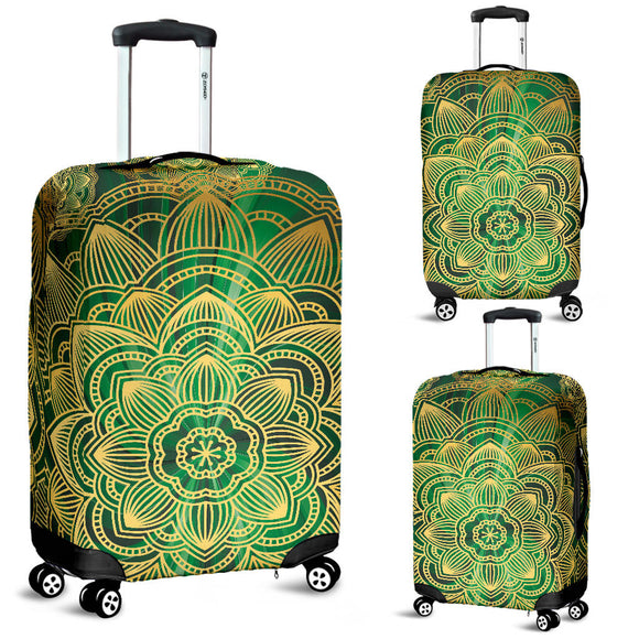 Glamour Green Mandala Luggage Cover