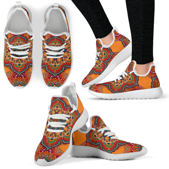 Ornamental Orange Heaven Mesh Knit Sneakers