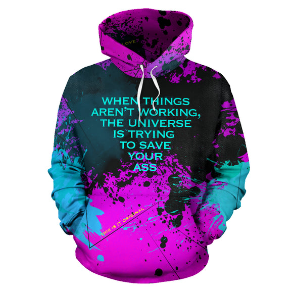 Boss Babe Quotes Pink Collection Hoodie. The universe is trying to save your ass