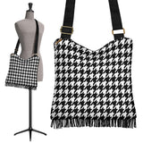 Black And White Nice Pattern Crossbody Boho Handbag
