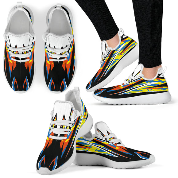 Racing Style Colorful Geometric 2 Mesh Knit Sneakers