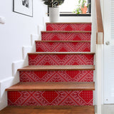 Luxury Classic Red Bandana Style Stair Sticker 6 Steps