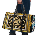 Luxury Japan Wave X Golden Chains Art in Gold Frame Design Travel Bag