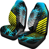 Racing Urban Style Light Blue & Yellow Vibe Car Seat Cover