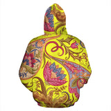 Neon Yellow & Pink Paisley Pattern All Over Hoodie