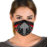 Racing Style Grey & Red Design Two Premium Protection Face Mask