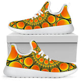 Neon Orange Sun Mesh Knit Sneakers