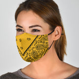 Yellow and Black Bandana Style Protection Face Mask