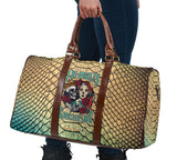 Luxury Metallic Snake Skin Design & Los Angeles Gangster Love Tattoo Style Travel Bag