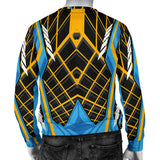 Racing Style Black & Light Blue & Orange Men's Sweater
