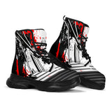 Racing Style Bloody Red & White Vibes Chunky Boots