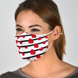 Red Heart With Black Stripes Protection Face Mask