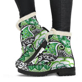 Green Spirit Faux Fur Leather Boots