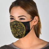Luxury Gold Style Mandala Art Four Protection Face Mask