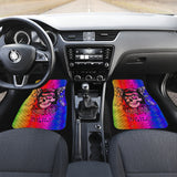 Famous Rock Zombie Star X Colorful Rainbow Vibes ChessBoard Design Front Car Mats (Set of 2)