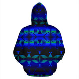 Blue Fire All Over Hoodie